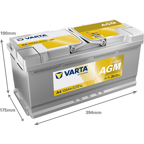 [605901095K262] Varta Dynamic AGM 105Ah A4