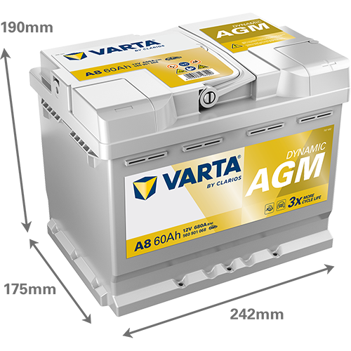 [560901068D852] 60Ah Varta AGM A8 (D52)
