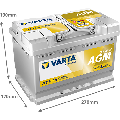[570901076K262] Varta Dynamic AGM 70Ah A7