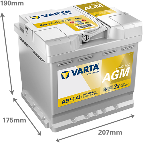 [550901054K262] Varta Dynamic AGM 50Ah A9