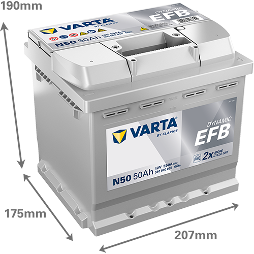 [550500055D842] 50Ah Varta EFB N50